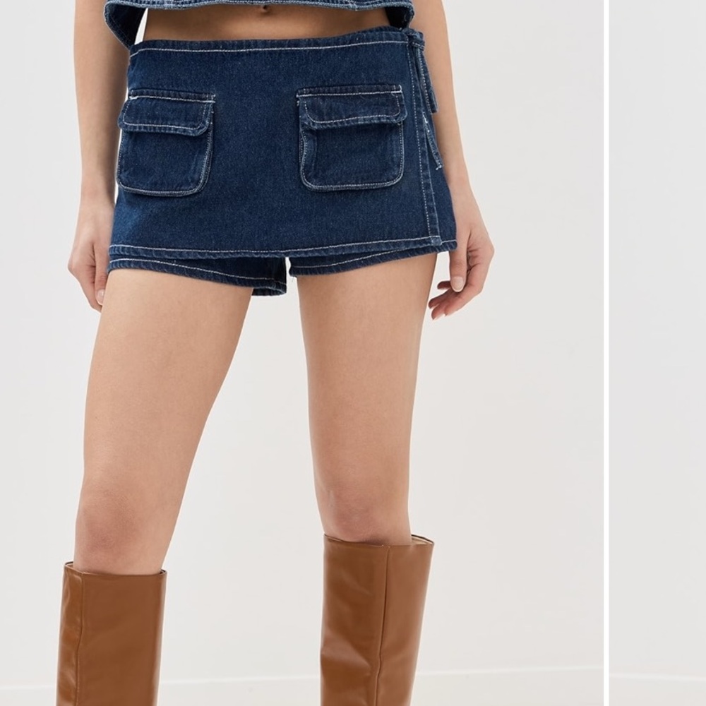 Lioness Denim Mini Skort Blue L Countryside Skort Micro Skirt